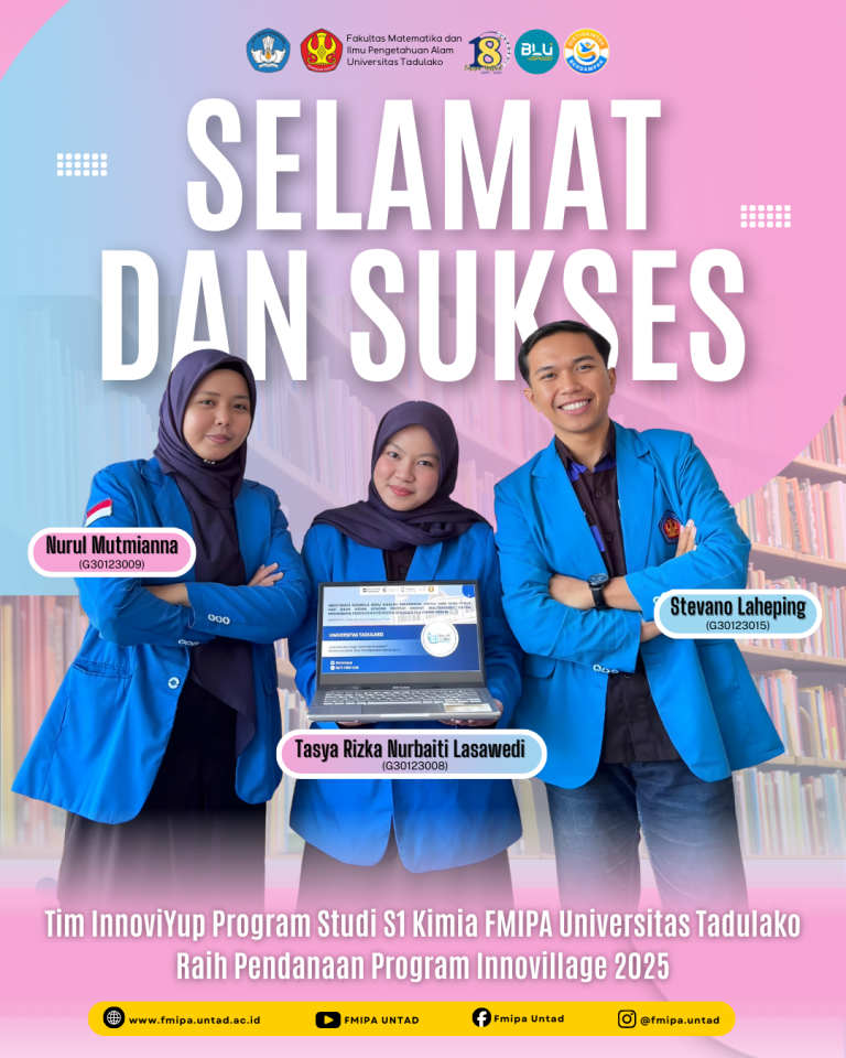 Tim InnoviYup Program Studi S1 Kimia FMIPA Universitas Tadulako Raih Pendanaan Program Innovillage 2025