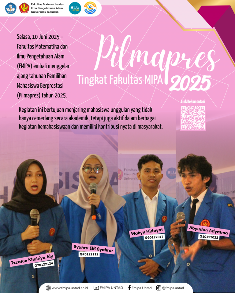 Tiga Mahasiswa Terbaik Fakultas MIPA Siap Berlaga di PILMAPRES Tingkat Universitas Tahun 2025